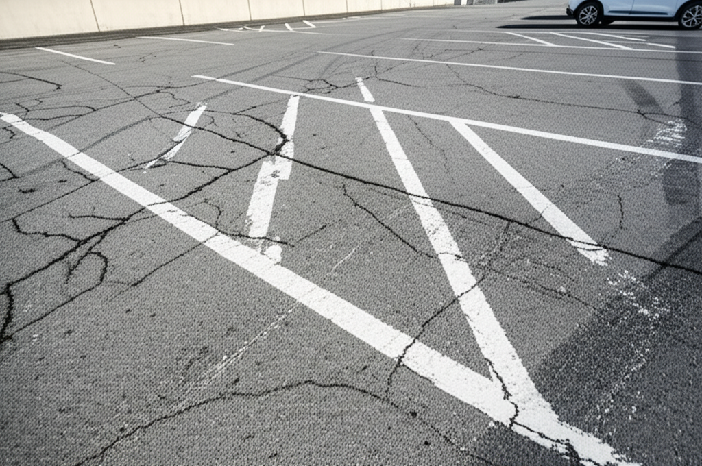 Before: Professional Road Striping